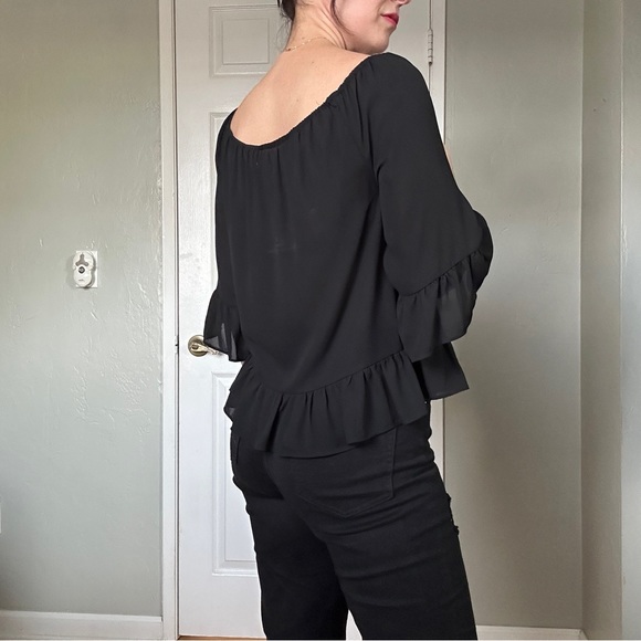 3 for $20 Bar III sheer ruffle top, size small - Picture 4 of 7